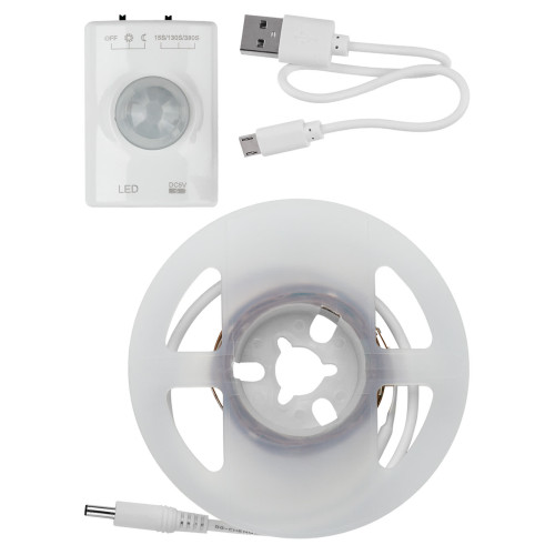 Умная подсветка SMD2835-30LED/m-IP20-5В-2,4Вт-6000К(1 м),датчик движ.и освещ.,акк. Li-Ion1100мАч TDM Умная подсветка SMD2835-30LED/m-IP20-5В-2,4Вт-6000К(1 м),датчик движ.и освещ.,акк. Li-Ion1100мАч TDM