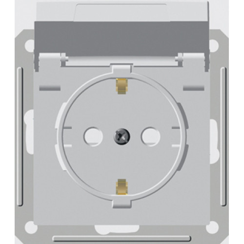 W59 AQUA РОЗЕТКА с заземлением со шторками с крышкой, 16А, IP44, механизм, БЕЛЫЙ