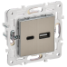 SKANDY Розетка USB A+C 3,1А SK-R14N металл никель IEK SKANDY Розетка USB A+C 3,1А SK-R14N металл никель IEK