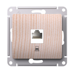 GLOSSA РОЗЕТКА компьютерная RJ45 кат. 5e, механизм, СОСНА