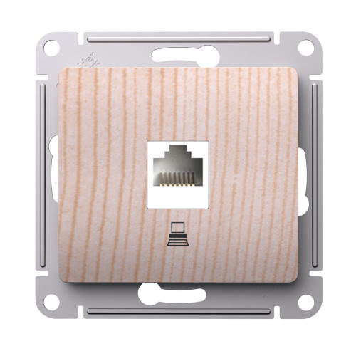 GLOSSA РОЗЕТКА компьютерная RJ45 кат. 5e, механизм, СОСНА