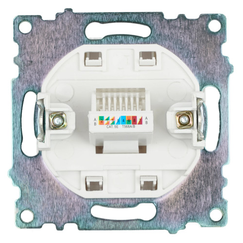 Розетка компьютерная 1-местная RJ-45 (механизм), STEKKER GLS00-7107-01, серия Катрин, белый Розетка компьютерная 1-местная RJ-45 (механизм), STEKKER GLS00-7107-01, серия Катрин, белый