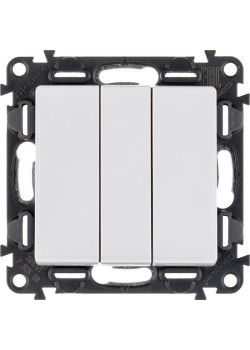 Выключатель 3-кл. СП Valena Life 10А IP20 250В 10AX с лицев. панелью винтов. зажимы механизм бел. Leg 752403