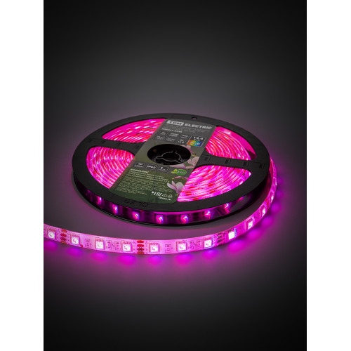 Лента светодиодная SMD5050-60 LED/м-IP65-12 В-14,4 Вт/м-RGB (5 м) блистер TDM Лента светодиодная SMD5050-60 LED/м-IP65-12 В-14,4 Вт/м-RGB (5 м) блистер TDM