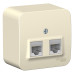 BLANCA О/У РОЗЕТКА двойная компьютерная RJ45, кат.5E, ИЗОЛ.ПЛ., МОЛОЧНЫЙ BLANCA О/У РОЗЕТКА двойная компьютерная RJ45, кат.5E, ИЗОЛ.ПЛ., МОЛОЧНЫЙ
