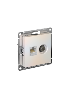 ATLASDESIGN РОЗЕТКА двойная ТВ + компьютерная RJ45 кат. 5e, механизм, ЖЕМЧУГ