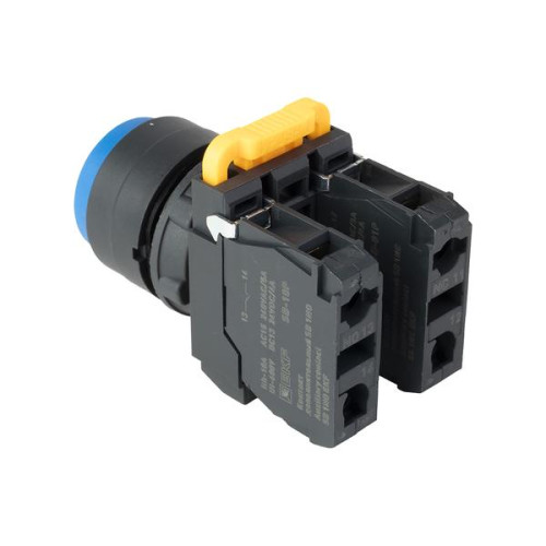 Кнопка выпирающая SB-35 с фиксацией 1NO+1NC синяя IP65