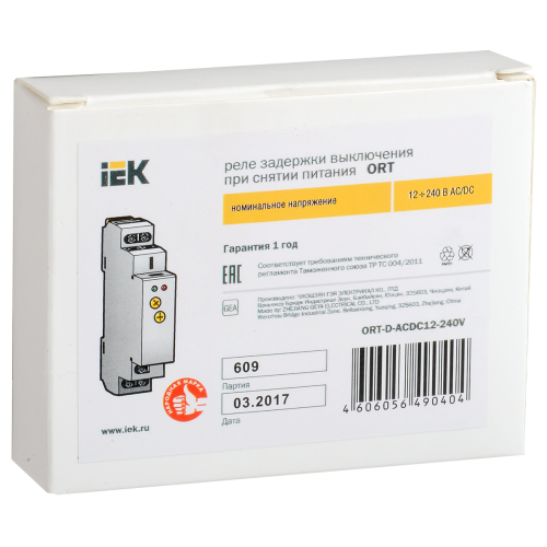Реле задержки выключения при снятии питания ORT 12-240В AC/DC IEK