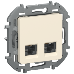 IEKINSPIRIA Розетка компьютерная двойная RJ45 категория 5Е UTP 6738361 слоновая кость IEK