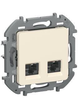 IEKINSPIRIA Розетка компьютерная двойная RJ45 категория 5Е UTP 6738361 слоновая кость IEK