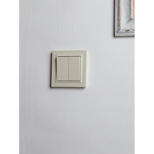 BRITE Выключатель 2-клавишный проходной 10А ВС10-2-6-БрКр бежевый IEK BRITE Выключатель 2-клавишный проходной 10А ВС10-2-6-БрКр бежевый IEK