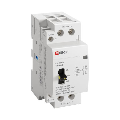 Контактор модульный КМ РУ 40А 1NO+1NC 230В АС (2 мод.) PROXIMA EKF