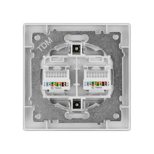 Розетка компьютерная двойная RJ45 черная Розетка компьютерная двойная RJ45 черная