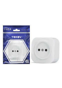 Розетка 1-м ОП Frea 16А IP20 250В без заземл. АБС-пластик бел. TOKOV ELECTRIC TKE-FR-R1-C01