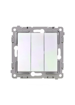 Выключатель 3-кл. СП Pixel 10А IP20 механизм перламутр. TOKOV ELECTRIC TKE-PX-V3-C04