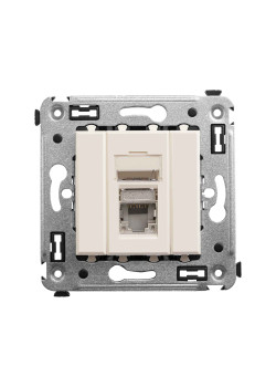 Компьютерная розетка RJ-45 в стену, кат.5e одинарная экранированная, Avanti, ванильная дымка