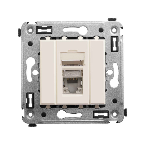 Компьютерная розетка RJ-45 в стену, кат.5e одинарная экранированная, Avanti, ванильная дымка