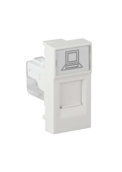 Розетка компьютерная 1-м RJ45 1А IP20 45х22.5 модульная бел. Ruvinil АДЛ 13-902