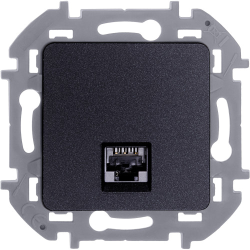 INSPIRIA Розетка компьютерная RJ45 категория 6 UTP антрацит INSPIRIA Розетка компьютерная RJ45 категория 6 UTP антрацит
