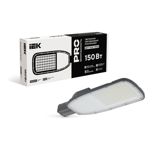 Светильник светодиодный консольный ДКУ 1004-150Ш 5000К IP65 серый IEK Светильник светодиодный консольный ДКУ 1004-150Ш 5000К IP65 серый IEK