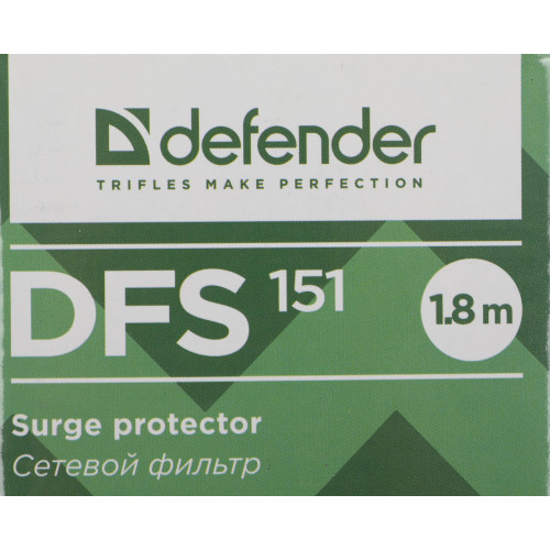 Сетевой фильтр Defender 1.8M DFS 151 6OUTL. 99489 Сетевой фильтр Defender 1.8M DFS 151 6OUTL. 99489
