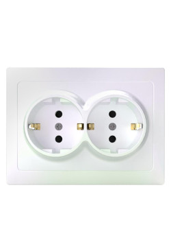 Розетка 2-м СП Pixel 16А IP20 с заземл. защ. шторки в сборе перламутр. TOKOV ELECTRIC TKE-PX-R2FZSF-C04