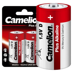 Элемент питания алкалиновый D/LR20 1.5В Plus Alkaline LR20-BP2 BL-2 (блист.2шт) Camelion 1654