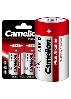 Элемент питания алкалиновый D/LR20 1.5В Plus Alkaline LR20-BP2 BL-2 (блист.2шт) Camelion 1654