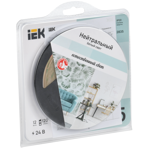 Лента светодиодная 5м LSR-2835NW120-12-IP20-24В IEK Лента светодиодная 5м LSR-2835NW120-12-IP20-24В IEK
