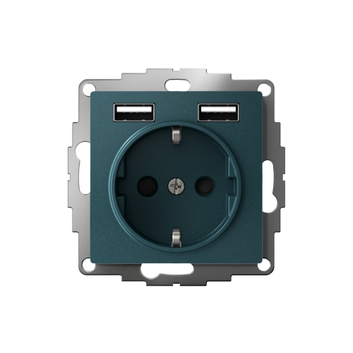 ATLASDESIGN РОЗЕТКА 16А c 2 USB A+A, 5В/2,4А, 2х5В/1,2А, механизм, ИЗУМРУД ATLASDESIGN РОЗЕТКА 16А c 2 USB A+A, 5В/2,4А, 2х5В/1,2А, механизм, ИЗУМРУД