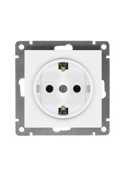 Розетка 1-м СП Афина 16А IP20 с заземл. механизм бел. Universal A0028