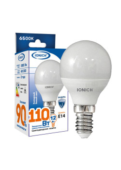 Лампа светодиодная P45 12Вт шар 6500К E14 1080лм 230В IONICH 1812