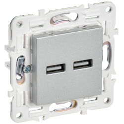 SKANDY Розетка USB A+A 3,1А SK-R15S серебряный IEK