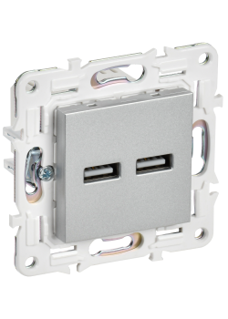 SKANDY Розетка USB A+A 3,1А SK-R15S серебряный IEK