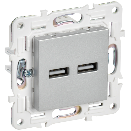 SKANDY Розетка USB A+A 3,1А SK-R15S серебряный IEK