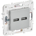 SKANDY Розетка USB A+A 3,1А SK-R15S серебряный IEK SKANDY Розетка USB A+A 3,1А SK-R15S серебряный IEK