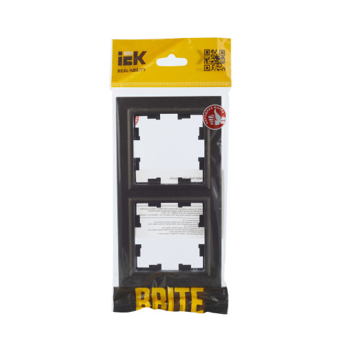 BRITE Рамка 2-местная РУ-2-БрТБ темная бронза IEK