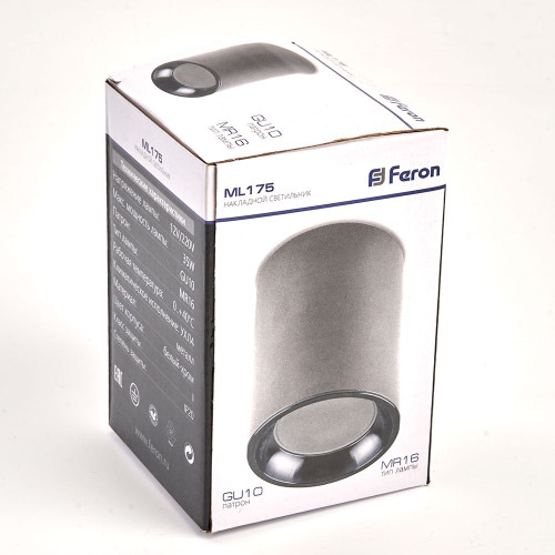Светильник потолочный Feron ML175 MR16 GU10 35W 230V, белый, хром Светильник потолочный Feron ML175 MR16 GU10 35W 230V, белый, хром
