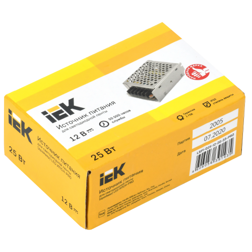 Драйвер LED ИПСН-PRO 25Вт 12В блок-клеммы IP20 IEK