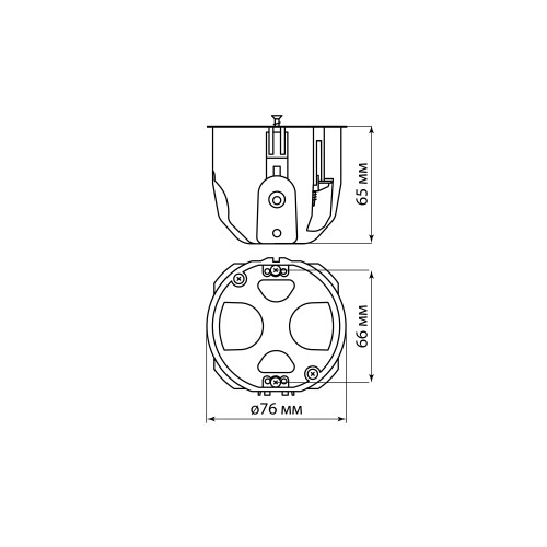 Установочная коробка СП D73х65 мм, 2-х компон., саморезы, пл. лапки, IP30, оранж., инд. штрихкод TDM