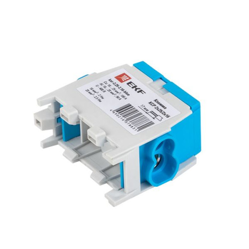 Клемма распределительная КСР с двойным винтом 2x25/2x16 cиняя EKF Клемма распределительная КСР с двойным винтом 2x25/2x16 cиняя EKF