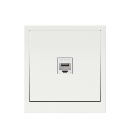 Компьютерная розетка RJ-45 без шторки, кат.5е одинарная, KANT, белая магнолия Компьютерная розетка RJ-45 без шторки, кат.5е одинарная, KANT, белая магнолия