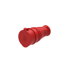 MULTISET Розетка 2К+З кабельная каучуковая 16 А/250 В IP44 КРАСНАЯ