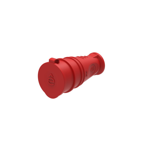 MULTISET Розетка 2К+З кабельная каучуковая 16 А/250 В IP44 КРАСНАЯ