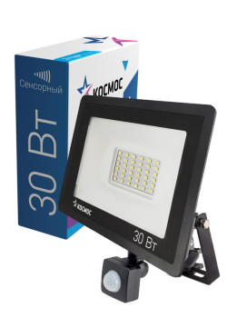 Прожектор светодиодный 30Вт 6500К IP65 2400лм с датчиком Super-Slim КОСМОС K_PR5_LED_30S