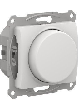 GLOSSA СВЕТОРЕГУЛЯТОР (диммер) поворотно-нажимной, LED, RC, 400Вт, механизм, БЕЛЫЙ