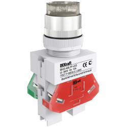 Выкл. кноп. ABLFP D22 БЕЛЫЙ LED 220В ВK-22