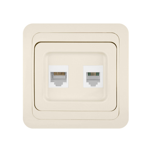 Розетка компьютерная RJ-45 + TФ (RJ-11) сл. кость Розетка компьютерная RJ-45 + TФ (RJ-11) сл. кость