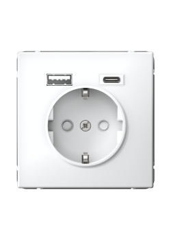 ARTGALLERY РОЗЕТКА 16А с 2 USB A+C, 5В/2,4А/3,0А, 2х5В/1,5А, механизм, БЕЛЫЙ