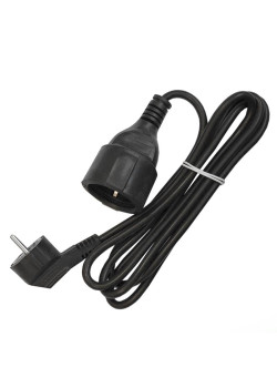 Удлинитель-шнур 1х2м с заземл. 16А IP20 ПВС 3х1 черн. DOMTOK 2341